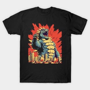 Godzilla Kaiju Retro Style in The City T-Shirt